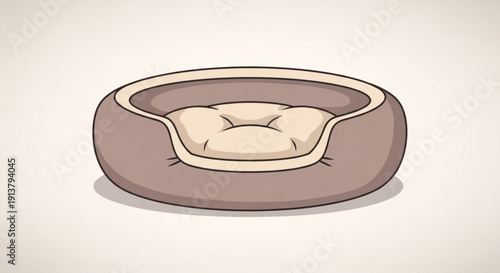 Pet Dog Bed with Pillow Isolated on White Background