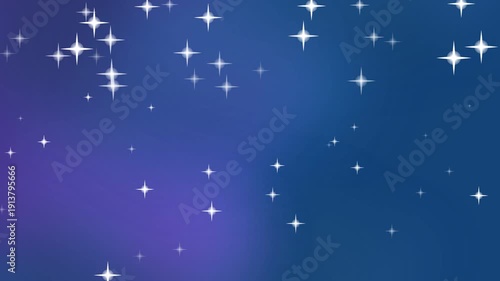 background motion 4K  stars on blue background