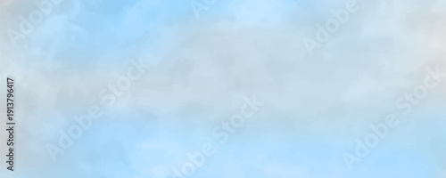 Clouds and sky watercolor vector hand drawn vector illustration. Abstract blue winter watercolor background. Sky pattern with snow. Light blue watercolour paper texture background.