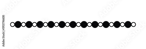 Decorative Bead Line Divider - Minimalist Black and White Dotted Border Ornament for Elegant Stationery Design
