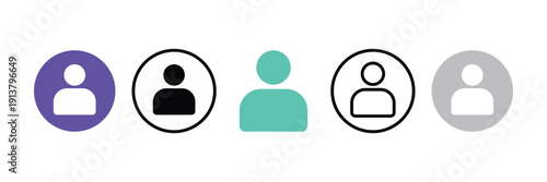 Konstfotografi User Profile Icon Set - Colorful Avatar Person Symbols for Web Design and Mobile