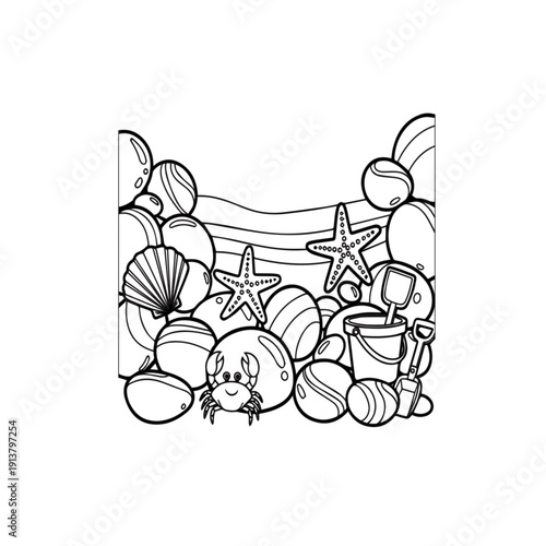 Beach Treasures Coloring
