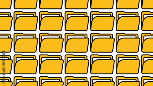 Modern yellow file folder icons on white background for organization