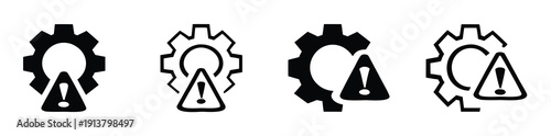 Troubleshoot filled and line vector icons set. Troubleshoot icon designs

