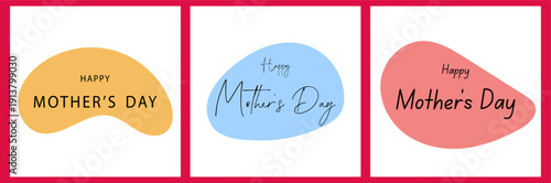Set of Mother’s Day Card Happy Mothers Day Greeting Card Bundle