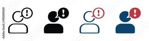 Vector complaint icons set. Poor feedback signs

