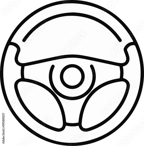 Simple outline icon of a car steering wheel