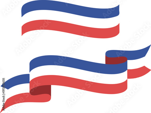 French Tricolor Ribbons: Blue, White, Red Banners for Celebrations & National Pride