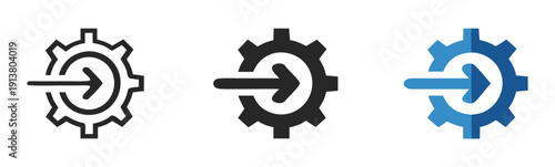 Integration vector icons set. Integration lined and solid icon. Integration vector illustrations

