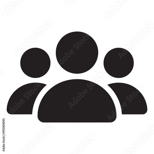 Vector people group icon, team collaboration symbol