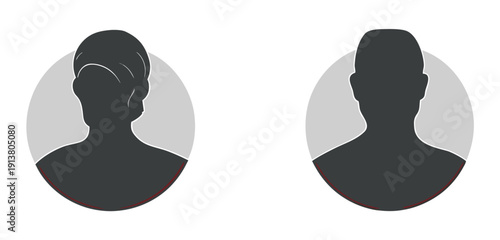 Default anonymous user portrait vector illustration flat vector designs set. Stock image


