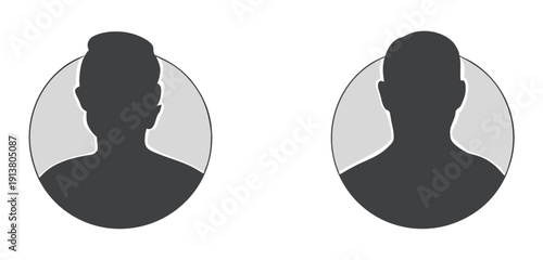 Default anonymous user portrait vector illustration flat vector designs set. Stock image

