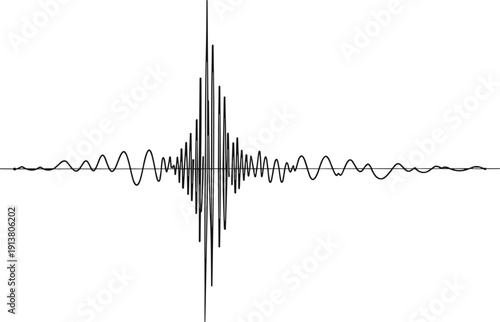 Soundwave waveform audio signal frequency vibration music technology pulse black isolated white background vector illustration abstract recording
