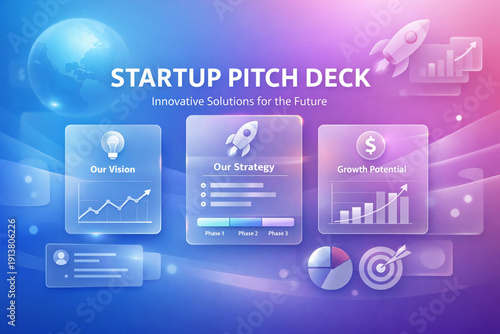 Startup entrepreneur presenting innovative business strategy with pitch deck