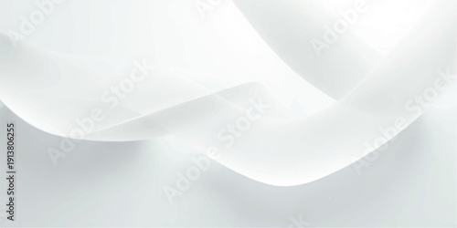 A smooth white silk and satin background with elegant gray waves and a blue light curve creates a futuristic digital texture for business wallpaper design