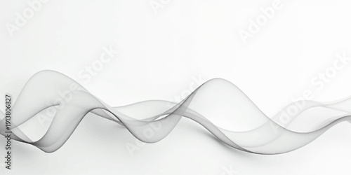 Abstract white smoke waves curve gracefully around shiny stainless steel silverware and cutlery tools for a modern kitchen restaurant design