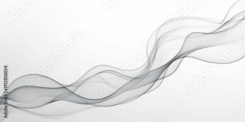 Abstract blue and pink smoke waves create a smooth flowing curve design with swirl motion lines on a white background illustration