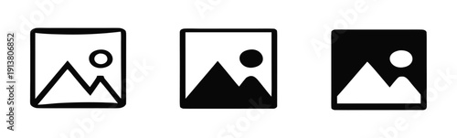Gallery vector icons set. Gallery signs

