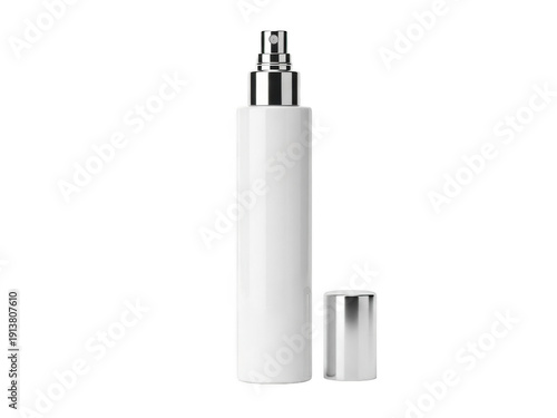 Wallpaper Mural A white bottle with a silver cap and a small silver cylinder isolated on transparent background Torontodigital.ca