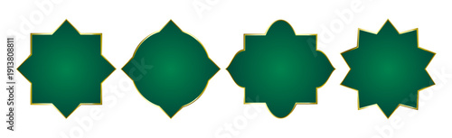 ornamental islamic label set for ramadan eid and muslim branding designs