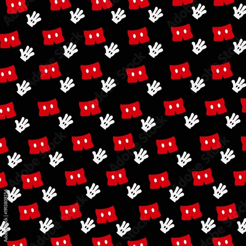 Seamless vector illustration of a square pattern design featuring red hearts and buttons as a decorative love symbol wallpaper texture for art and icon decoration