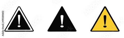 warning and attention icons set