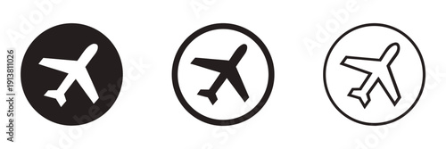 Plane vector icons. Simple flight transport vector symbols

