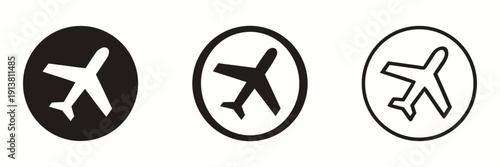 Plane vector icons. Simple flight transport vector symbols

