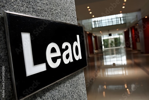 Wallpaper Mural Lead Schild im modernen Bürogebäude, Symbol für Lead Generierung im Unternehmen
 Torontodigital.ca