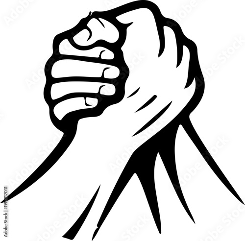 Two hands shaking in a strong handshake symbolizing agreement and partnership vector illustration for business concepts