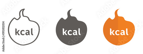 Calories Burn vector icons set