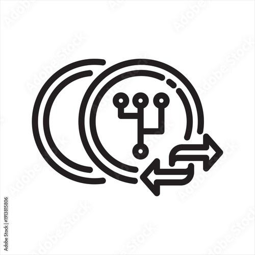 Token Exchange simple line icon