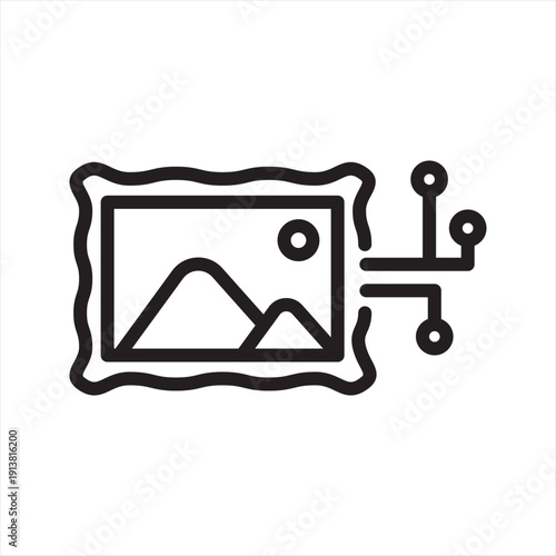 NFT Marketplace virtual economy simple line icon