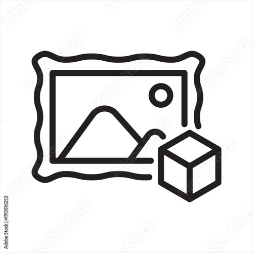 NFT Marketplace virtual economy simple line icon