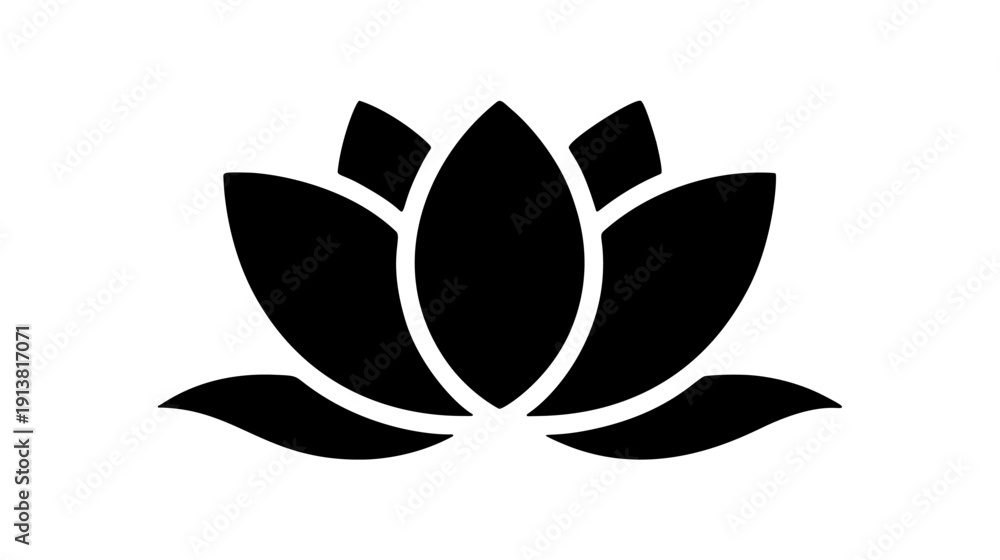 Fototapeta premium Black lotus flower vector illustration