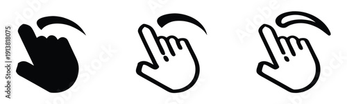 Vector screen touch swipe finger icons

