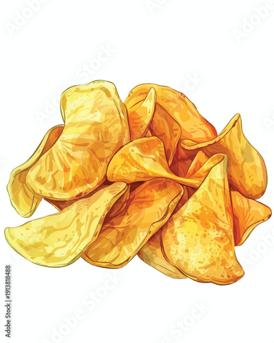potato chips isolated on white