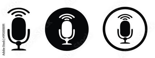 Voice control vector icons. Voice control icon