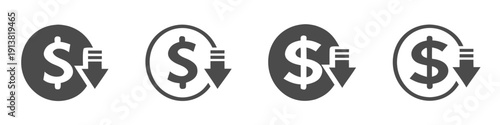 Cost reduction vector icon concepts

