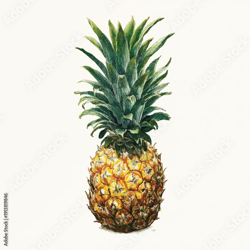 pineapple on white background