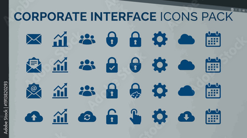 Corporate Interface Icons Pack A Comprehensive Collection of Business and Technology Symbols