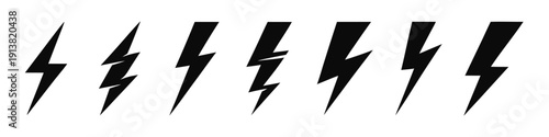 Lightening bolt vector icons se
