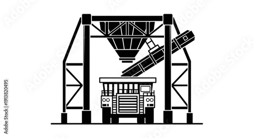 Satellite Launching Gantry Crane Structure with Spacecraft.