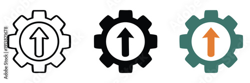 Operational excellence vector icons set

