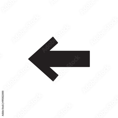 Free Download Black arrow icon pointing left simple vector graphic for navigation and direction isolated on white background - GFXLoad