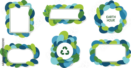Eco Friendly Nature Banner Set for Earth Hour and Global Recycling Day