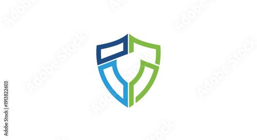 Secure protection shield logo emblem vector