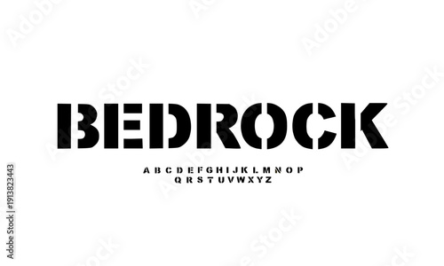Modern stencil style font alphabet use for any media vector simple and illustration work