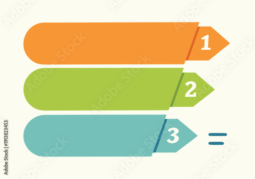 Inverted pyramid divided into 3 colorful parts or layers. Concept of three stages or steps of business progress. 3 tier infographic design
