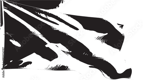 Silk fabric in dynamic folds with abstract black texture in high contrast lighting for fashion design